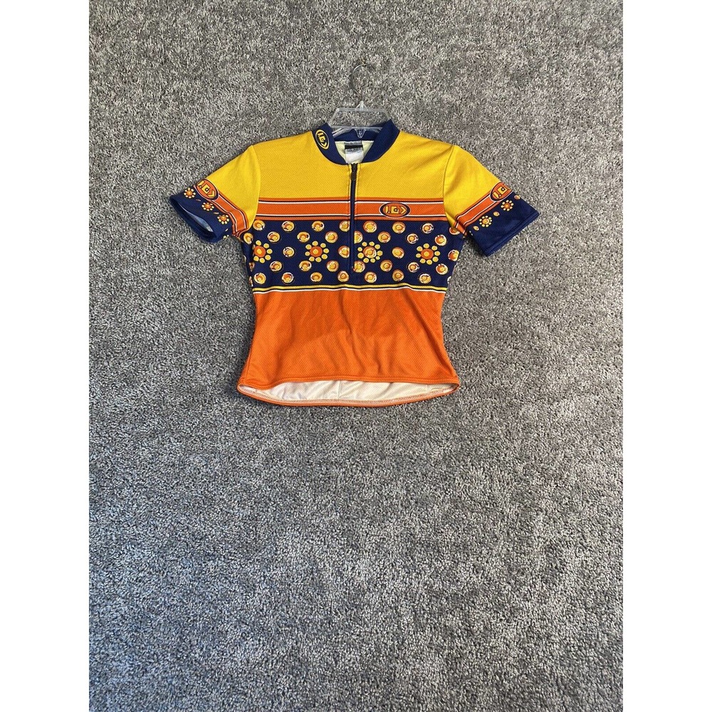 Louis Garneau Cycling Jersery Womens Small Multicolor 1/2 Zip Pockets Ladies